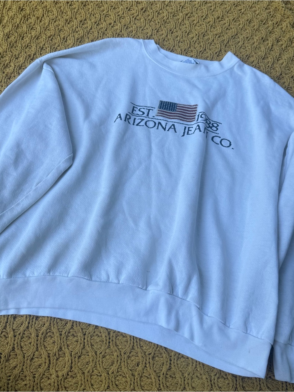 Vintage Arizona Jean Company Sweatshirt Crewneck 90s American Flag USA 2XL